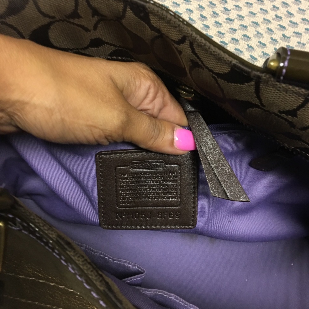 Limited Authentic Brown Patchwork Coach Tote - image 2